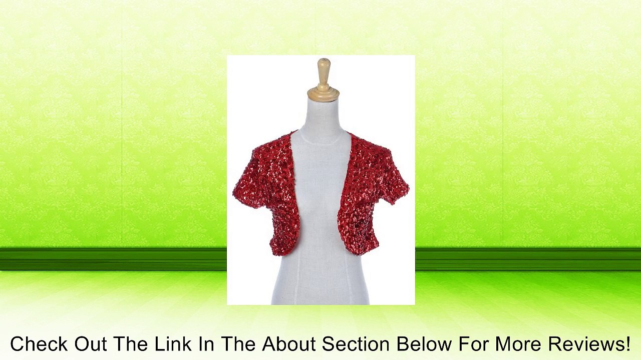 Anna-Kaci S/M Fit Red Super Flashy All Over The Place Sequins Mini Cropped Shrug Review