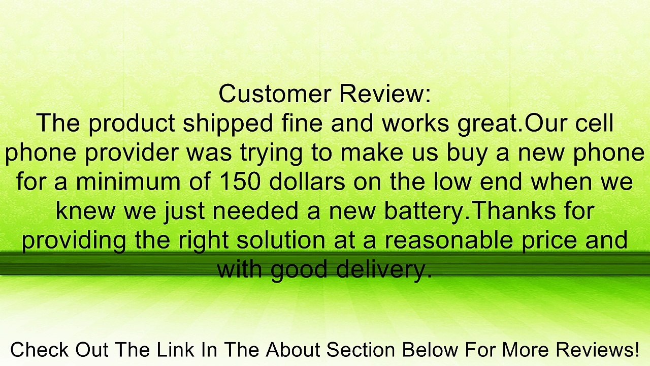 LG LG EAC61700902 BL-40MN 1000mAh Original OEM Battery for the LG Xpression C395/LN272 Rumor Reflex - Battery - Non-Retail Packaging - Black Review