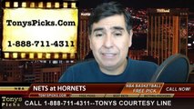 Charlotte Hornets vs. Brooklyn Nets Free Pick Prediction NBA Pro Basketball Odds Preview 12-13-2014