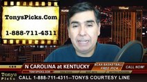 Kentucky Wildcats vs. North Carolina Tar Heels Free Pick Prediction NCAA College Basketball Odds Preview 12-13-2014