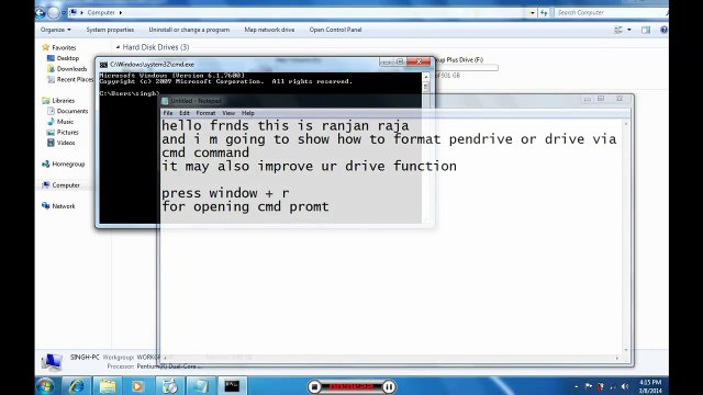 HOW TO FORMAT PENDRIVE WITH CMD. By-ETHICAL HACKER RANJAN RAJA