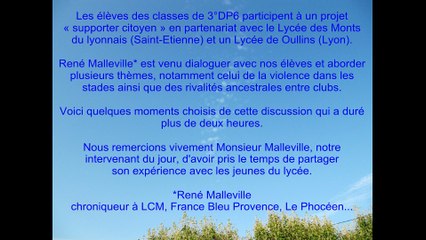 René Malleville à l'ELM (Ecole Libre de Métiers 13006) .