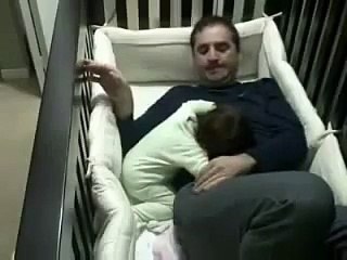 Dad sleeps in baby crib-Most Funny