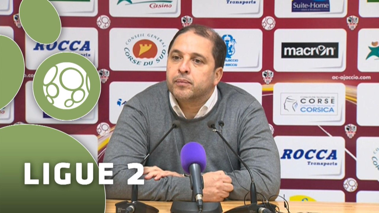 Conférence de presse AC Ajaccio - AS Nancy-Lorraine (2-0) : Olivier PANTALONI (ACAJ) - Pablo  CORREA (ASNL) - 2014/2015