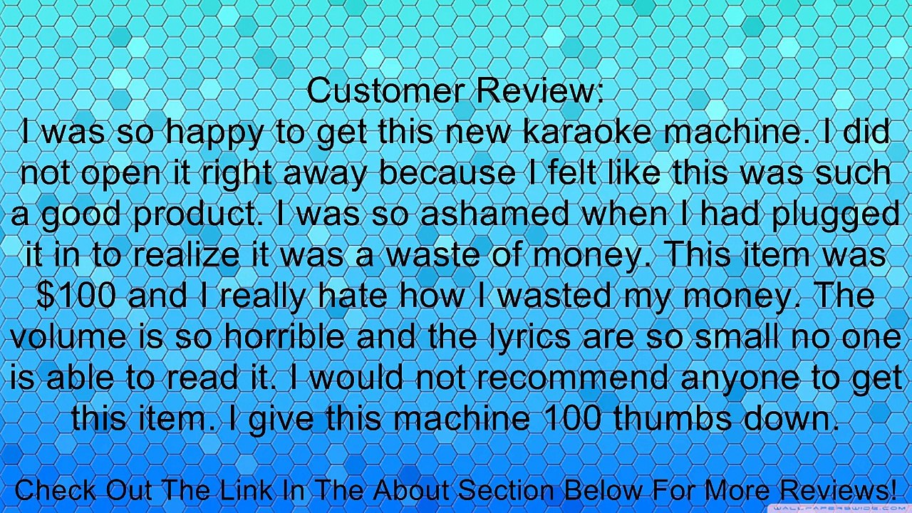 Emerson GF626 CDG/MP3G Karaoke System with 4-Inch Color TFT Screen Review