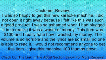 Emerson GF626 CDG/MP3G Karaoke System with 4-Inch Color TFT Screen Review