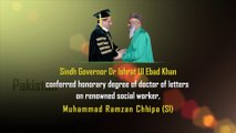 Sindh Governor conferred an Honorary Degree on Social Worker Muhammad Ramzan Chhipa (Sitara-e Imtiaz)