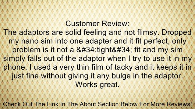 NOOSY 3 X Nano SIM to Micro/Standard Card Adaptors Adapter Tray Holder Bundle for Newest Apple iPhone 5 4S 4G 3GS 3G Review