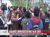 Karabük Üniversitesi'nde Hazırlık sınıfı Protestosunda arbede yaşandı