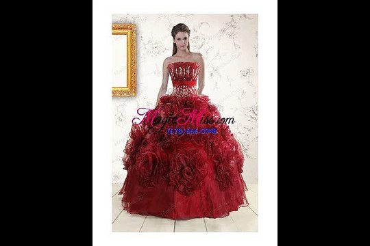 2015 Cheap Ball Gown Real Sample Quinceanera Dresses with Appliques