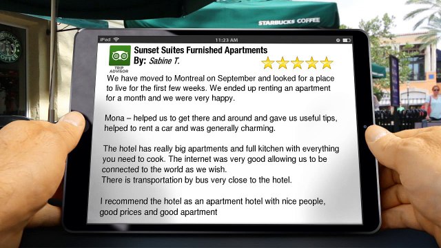 Sunset Suites Furnished Apartments Mont-Royal Commentaire cinque étoile merveilleux