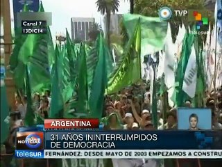 Argentina conmemoró 31 años del retorno de la democracia