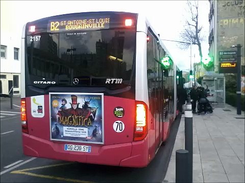 [Sound] Bus Mercedes-Benz Citaro G C2 €uro 6 BHNS TGB n°2157 de la RTM - Marseille sur la ligne B2