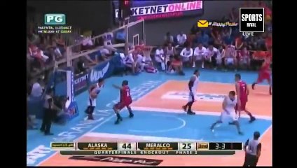 Cyrus Baguio buzzer beater shot 1st half against Meralco