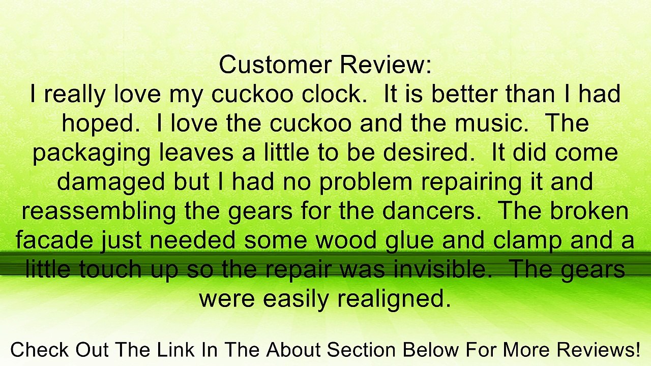 Quartz Cuckoo Clock Black forest house with music, turning dancers, incl. batteries TU 469 QMT HZZG Review