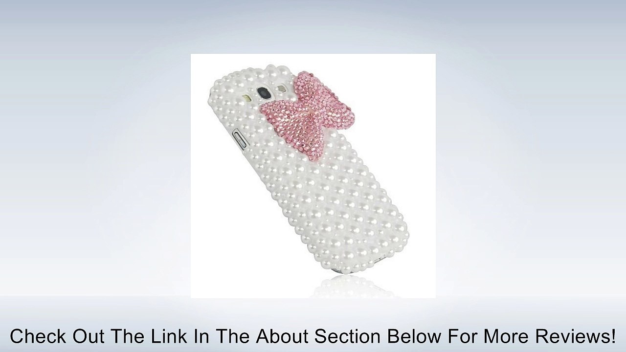 New 3D Pink Bowknot Bow Decorate full Pearls Case Hard White for Samsung Galaxy S3 III I9300 Review