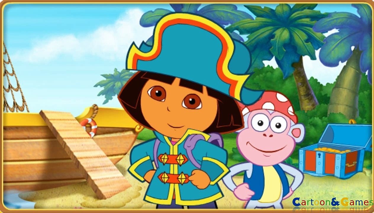 Dora The Explorer Cartoon Game Pirate Boat Treasure Hunt