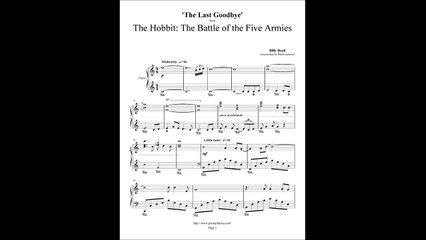 The Hobbit Piano Cover - The Last Goodbye - Billy Boyd