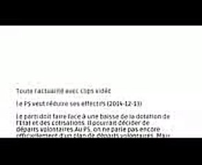 Le PS veut réduire ses effectifs