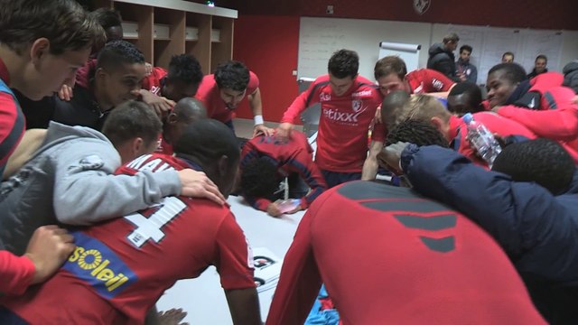 Le vestiaire lillois après la victoire contre le TFC