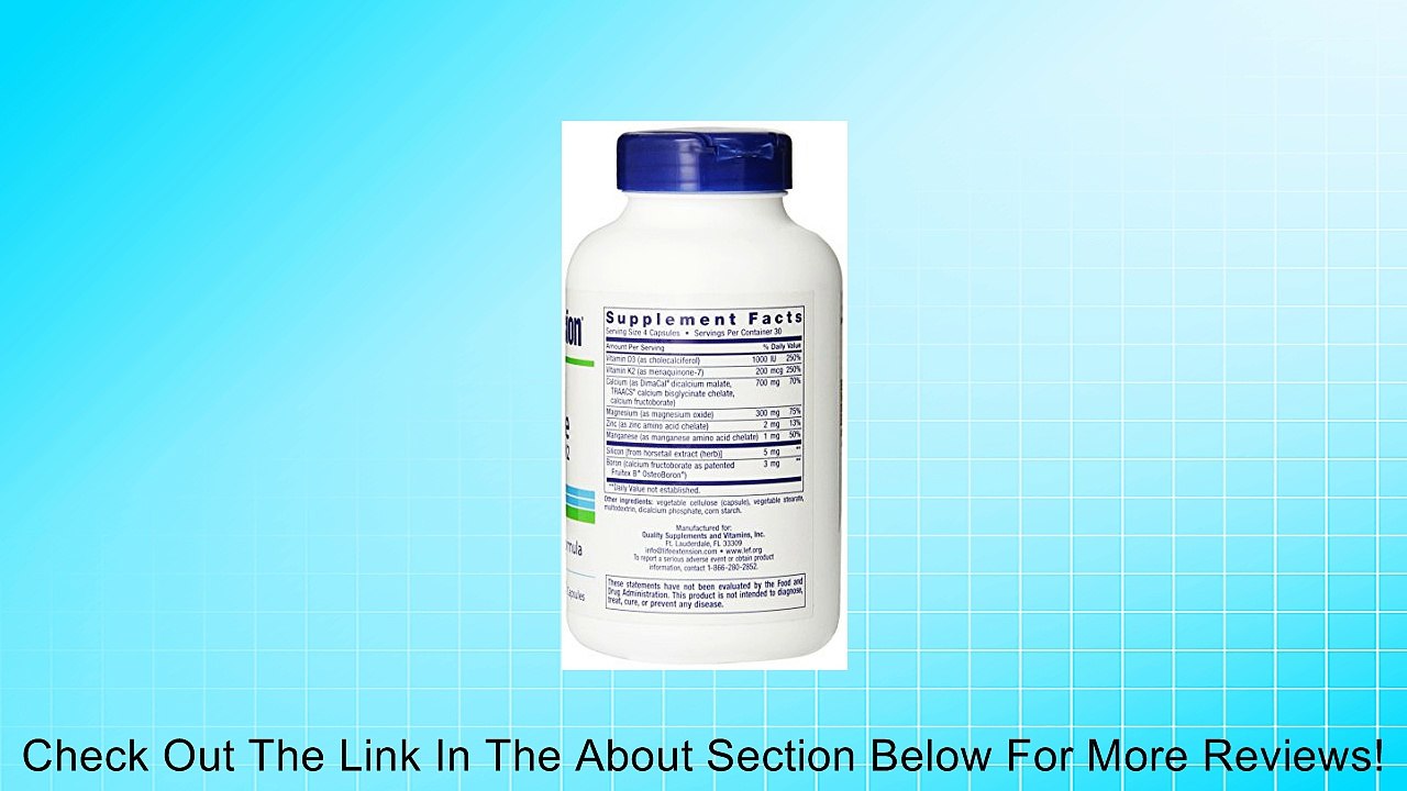 Life Extension Bone Restore with Vitamin K2 Capsules, 120 Count Review