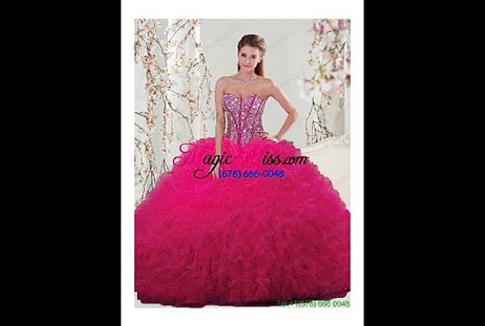 Brand New 2015 Quinceanera Dresses Sweet 15 Dress with Appliques and Ruffles