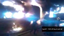 اللحظات الأولى لحريق قطار طنطا  - المنصورة