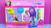 Frozen Elsa Doll BARBIE SHOWER Review Toys of the Barbie Bathworks Playset Barbie Bath