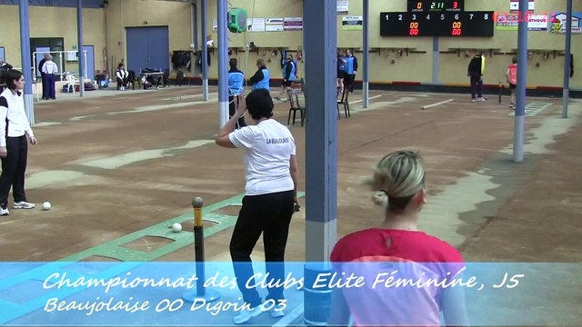 Premier tour, tir rapide en double, La Beaujolaise contre Digoin, Sport Boules, J5 Elite 2014 2015
