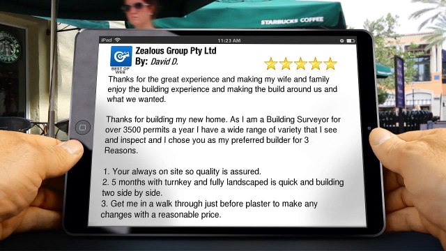 Zealous Group Pty Ltd Brighton Superb Five Star Review by David &.
