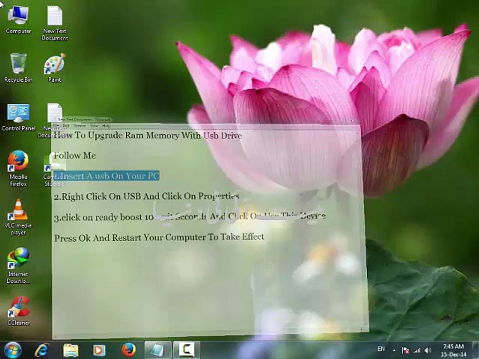 How To Upgrade Ram Memory With USB Drive In Urdu And Hindi Tutorial