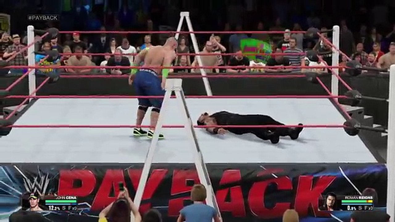 9:11 WWE 2K15 PS4 HD Gameplay TLC Match: John Cena vs Roman Reigns