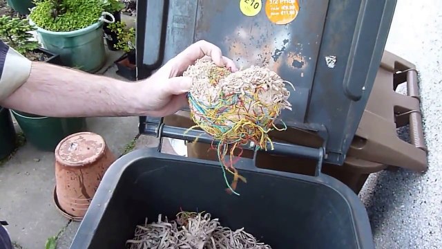 Une balle faite de plein d'élastiques coupée en 2 : comme des milliers de vers qui en sortent!