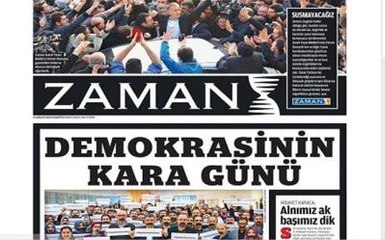Operasyon Sonrası Zaman Gazetesi Siyah Logoyla Çıktı