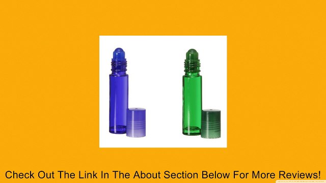 2 Roll-On Refillable Glass Perfume Bottle Purse or Travel Size 1/3 oz. 10 ml. (Blue & Green) INCLUDES 2 FREE 5ml. DROPPER FOR EASY FILLING Review