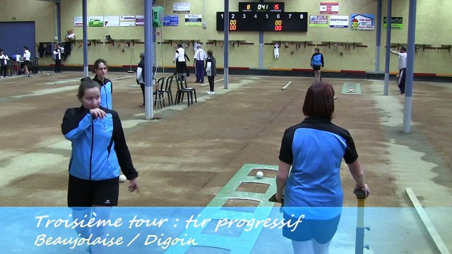 Troisième tour, tir progressif, La Beaujolaise contre Digoin, Sport Boules, J5 Elite 2014 2015