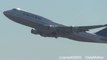 United Airlines Boeing 747-400 flight  UA 862. Takeoff from Hong Kong Airport