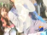 PTI workers threw stones at Geo News Reporter Amin Hafeez-Geo Reports-15 Dec 2014