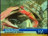 Cuatro personas mueran en un accidente de tránsito en Chimborazo
