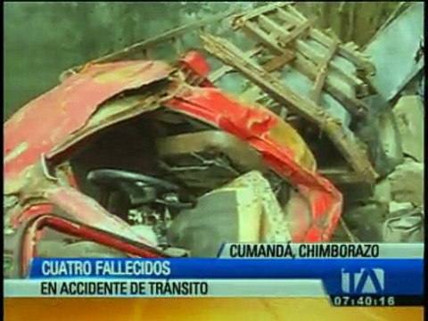 Cuatro personas mueran en un accidente de tránsito en Chimborazo
