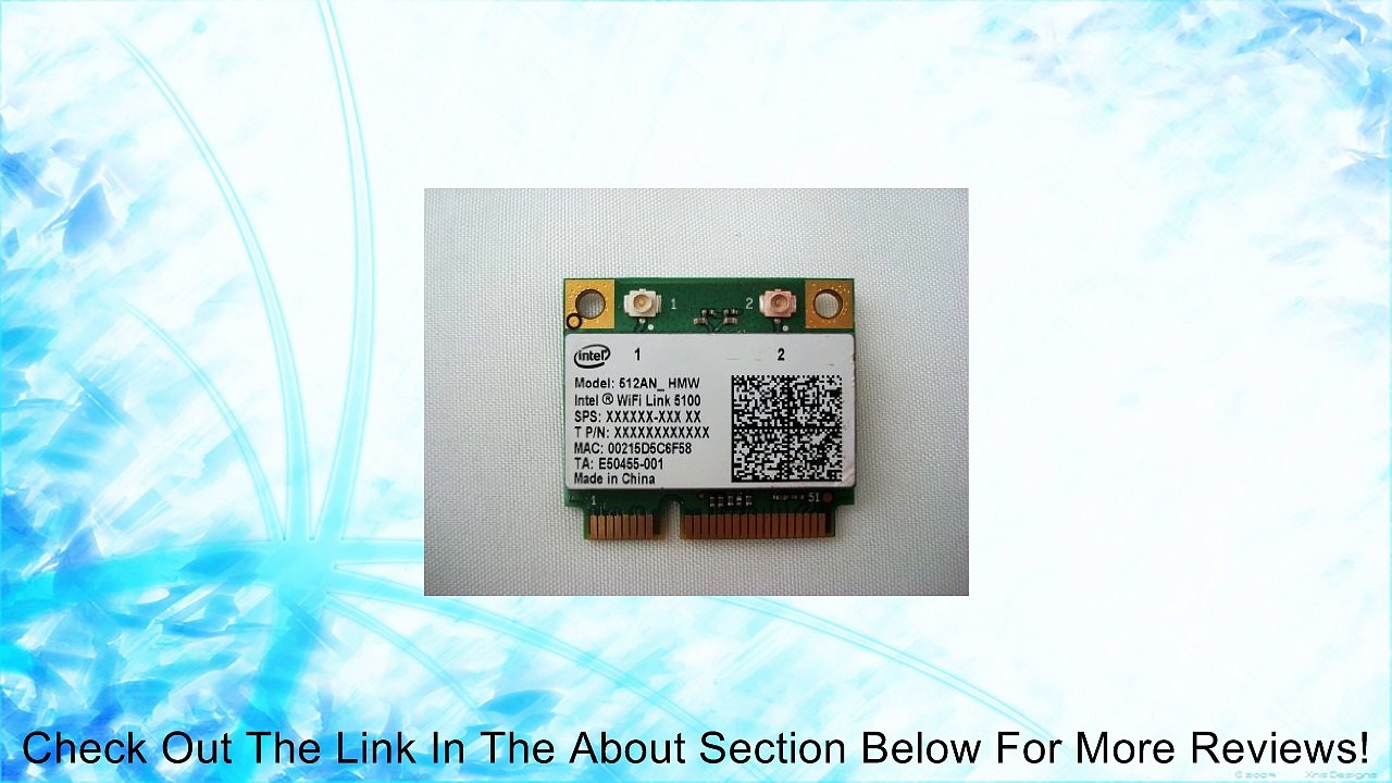 New Intel WiFi Link 5100 Half Size Wireless MINI PCIE Card 512AN_MMW 802.11a/b/g/n 2.4 GHz and 5.0 GHz 300 Mbps Review
