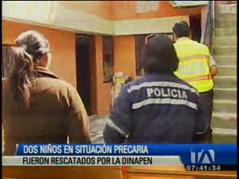Dos niños que vivían en situación precaria fueron rescatados por la Dinapen