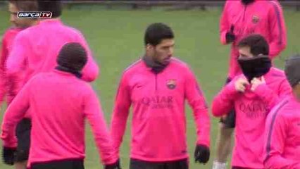 Barcelona prepare for Copa del Rey under intense rain