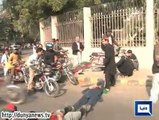 PTI Dharna -Lahorites Strike against TTPTI terrorists when a Motorcyclist runs over protesting TTPTI worker near GPO Chowk in Lahore