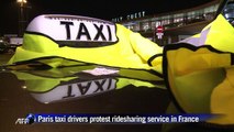 Paris cabs protest ridesharing service Uber