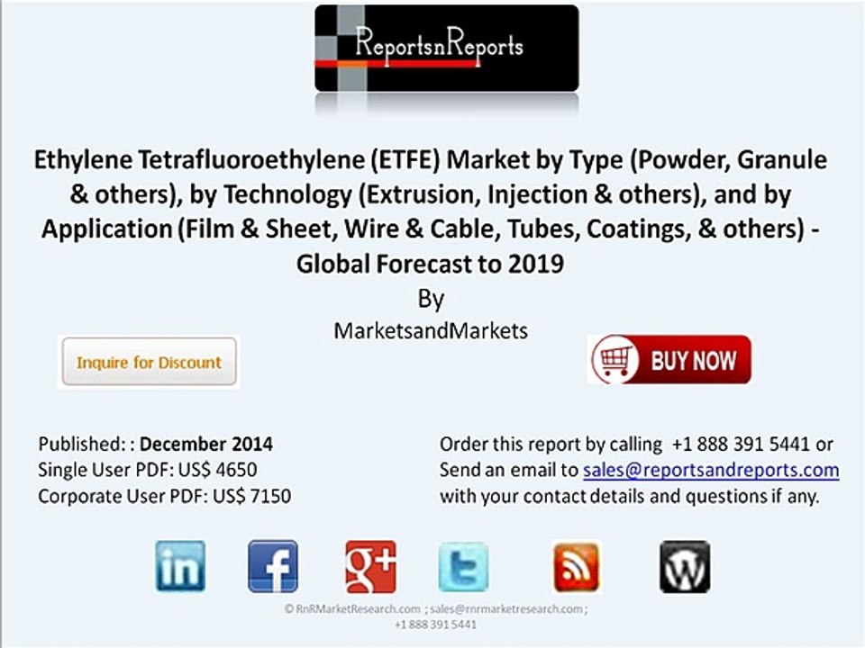 2019 Worldwide Ethylene Tetrafluoroethylene Market Research Report
