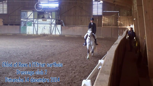 Chloé et Reve en dressage club 2 à l'Etrier sarthois dimanche 14 décembre 2014