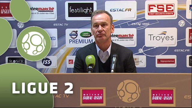 Conférence de presse ESTAC Troyes - Nîmes Olympique (2-0) : Jean-Marc FURLAN (ESTAC) - José PASQUALETTI (NIMES) - 2014/2015