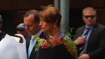 Australian PM Tony Abbott visits flower memorial