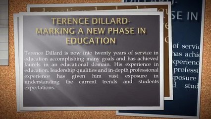 Terence Dillard- Marking a New Phase In Education